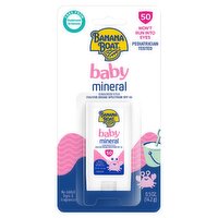 Banana Boat Mineral Baby UVA/UVB Broad Spectrum Sunscreen Stick, SPF 50, 0.5 oz