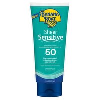 Banana Boat Sheer Sensitive UVA/UVB Broad Spectrum Sunscreen Lotion, SPF 50, 6 fl oz