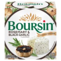 Boursin Rosemary & Black Garlic Flavored Spreadable Gourmet Cheese Limited Edition, 5.3 oz