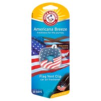 Arm & Hammer Americana Breeze Flag Vent Clip Car Air Freshener, 0.10 fl oz