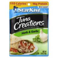 StarKist Tuna Creations Herb & Garlic Lightly Seasoned Premium Tuna, 2.6 oz, 2.6 Ounce