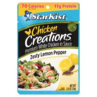 StarKist Chicken Creations Zesty Lemon Pepper Premium White Chicken in Sauce, 2.6 oz