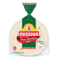 Mission Pepito Style Fajita Flour Tortillas, 16 count, 16 oz, 16 Ounce