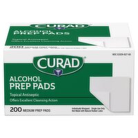 Curad Alcohol Medium Prep Pads, 200 count, 200 Each