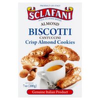 Sclafani Crisp Almond Biscotti Cookies, 7 oz