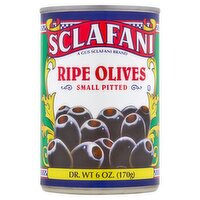 Sclafani Small Pitted Ripe Olives, 6 oz
