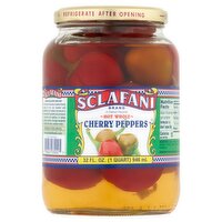 Sclafani Hot Whole Cherry Peppers, 32 fl oz