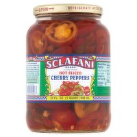 Sclafani Hot Sliced Cherry Peppers, 32 fl oz