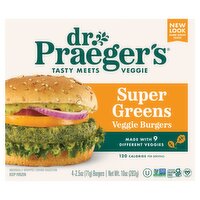 Dr. Praeger's Super Greens Veggie Burgers, 2.5 oz, 4 count