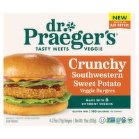 Dr. Praeger's Crunchy Southwestern Sweet Potato Veggie Burgers, 2.5 oz, 4 count