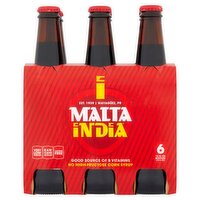 Malta India a Non-Alcoholic Malt Beverage, 6 count, 12 fl oz