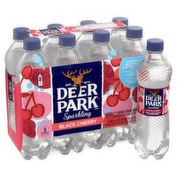Deer Park Sparkling Black Cherry Naturally Flavored Spring Water, 16.9 fl oz, 8 count