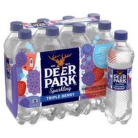 Deer Park Triple Berry Sparkling Spring Water, 16.9 fl oz, 8 count
