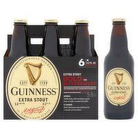 Guinness Extra Stout Bold and Bittersweet Beer, 6 count, 11.2 fl oz