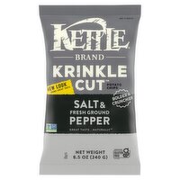 Kettle Brand Krinkle Cut Salt & Fresh Ground Pepper Potato Chips, 8.5 oz