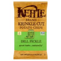 Kettle Brand Krinkle Cut Dill Pickle Potato Chips, 8.5 oz