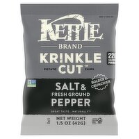 Kettle Brand Krinkle Cut Salt & Fresh Ground Pepper Potato Chips, 1.5 oz