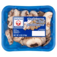 Country Fresh Single Serve Sliced Mushrooms, 4 oz