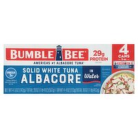 Bumble Bee Solid White Albacore Tuna in Water, 5 oz, 4 count, 20 Ounce