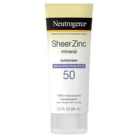 Neutrogena Sheer Zinc Mineral Broad Spectrum Sunscreen, SPF 50, 3.0 fl oz