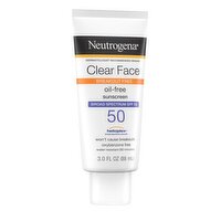 Neutrogena Clear Face Oil-Free Broad Spectrum Sunscreen, SPF 50, 3.0 fl oz