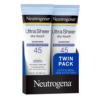 Neutrogena Ultra Sheer Dry-Touch Broad Spectrum Sunscreen Twin Pack, SPF 45, 3 fl oz, 2 count