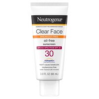 Neutrogena Clear Face Oil-Free Broad Spectrum Sunscreen, SPF 30, 3.0 fl oz, 3 Fluid ounce