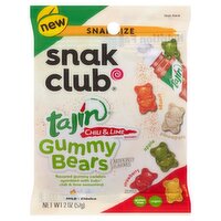 Snak Club Tajin Chili & Lime Seasoned Gummy Bears Snack Size, 2 oz
