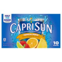 Capri Sun Tropical Punch Flavored Juice Drink Blend, 6 fl oz, 10 count