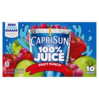 Capri Sun Fruit Punch Flavored 100% Juice Blend, 6 fl oz, 10 count