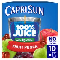 Capri Sun Fruit Punch Flavored 100% Juice Blend, 6 fl oz, 10 count