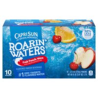 Capri Sun Roarin' Waters Fruit Punch Wave Flavored Water Beverage, 6 fl oz, 10 count