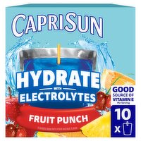 Capri Sun Hydrate Fruit Punch with Electrolytes Drink, 6 fl oz, 10 count