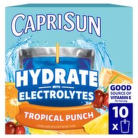 Capri Sun Hydrate Tropical Punch with Electrolytes Drink, 6 fl oz, 10 count