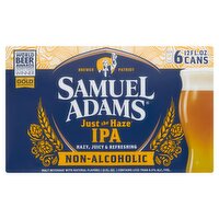 Samuel Adams Just the Haze Ipa Non - Alcoholic Malt Beverage, 12 fl oz, 6 count