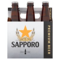 Sapporo Premium Beer, 12 fl oz, 6 count