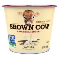 Brown Cow Cream Top Vanilla Whole Milk Yogurt, 5.3 oz. Cup, 5.3 Ounce