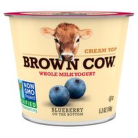 Brown Cow Cream Top Blueberry On Bottom Whole Milk Yogurt, 5.3 oz., 5.3 Ounce