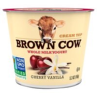 Brown Cow Cream Top Cherry Vanilla Whole Milk Yogurt 5.3 oz. Cup, 5.3 Ounce