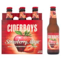 Ciderboys Strawberry Magic Apple Strawberry Hard Cider, 12 oz, 6 count, 72 Fluid ounce