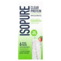Isopure Clear Protein Lightly Flavored Strawberry Kiwi Protein Powder Drink Mix, 0.45 oz, 6 count