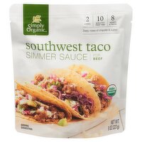 Simply Organic Southwest Taco Simmer Sauce for Beef, 8 oz, 8 Ounce