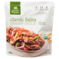 Simply Organic Classic Fajita Simmer Sauce, 8 oz, 8 Ounce