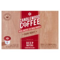 Candlewood Coffee Deep Waters Signature Blend Dark Roast Coffee, 0.42 oz, 12 count