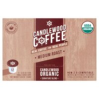 Candlewood Coffee Medium Roast Candlewood Organic Signature Blend Coffee, 0.42 oz, 12 count