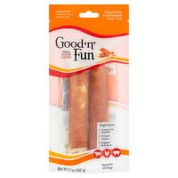 Good 'n' Fun 7" Rolls Triple Flavor Chews Snack for All Dogs, 2 count, 5.7 oz