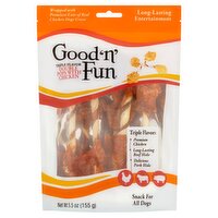 Good 'n' Fun Triple Flavor Double Pops with Chicken Snack for All Dogs, 5.5 oz