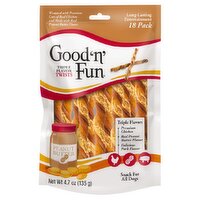 Good 'n' Fun Triple Flavor Twists Snack for All Dogs, 18 count, 4.7 oz