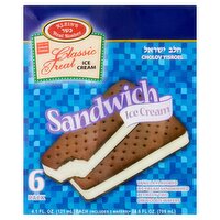 Klein's Real Kosher Classic Treat Vanilla Flavored Ice Cream Sandwich, 4.1 fl oz, 6 count