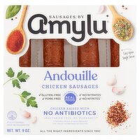 Amylu Andouille Chicken Sausages, 9 oz